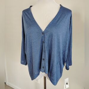 Eileen Fisher NWT Silk Cotton Jersey Cropped Cardi Size M